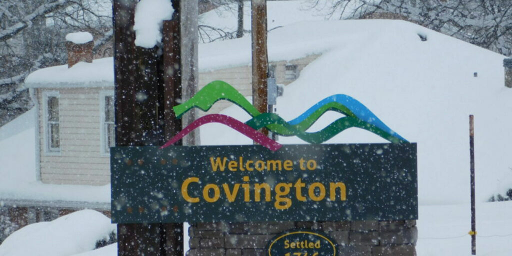 Snow Welcome Sign